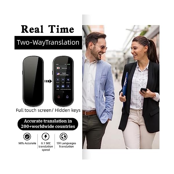 Instant Lanquage Translator Device，Electronic Foreign Language Translators，Two-Way Smart Voice and Photo Pocket Translator Real Time, 138 Languages Supported, Standy 180H, Portable Offline Translatio - Image 4