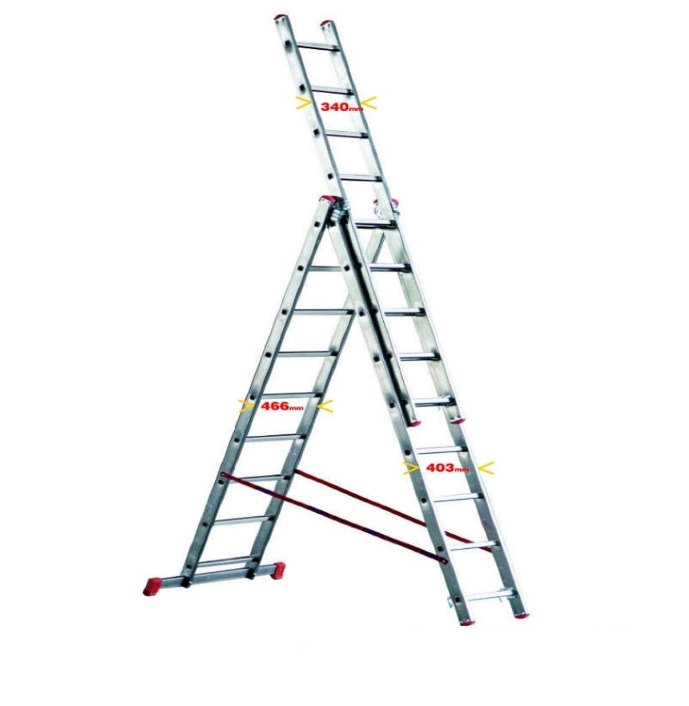 OR312 SCALA ALLUMINIO 3 TRONCHI 12 PIOLI M 3,40 EN131