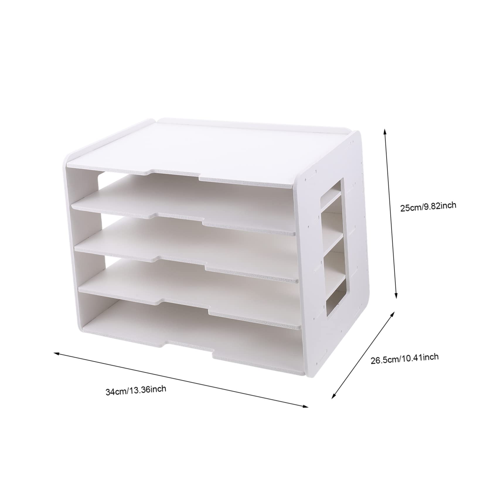 HOMSFOU 1set Desktop File Storage Rack Organizer for Office Dormitory Space-saving Document Holder for Files Magazines Letters Practical Desktop Organizer Storage Box