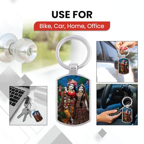 Image of Stylish Metal Keychains with Permanent Glossy Print - Inspirational Quotes & Spiritual Designs - Perfect Key chains for loved ones, Personal Use, Gifts & Return Gifts