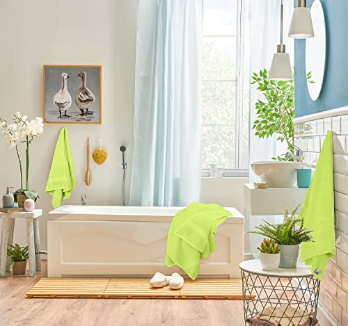 Image of Utopia Towels 8 Piece Luxury Towel Set - Majestic Plush, Super Absorbent & Quicker-to-Dry, Thick 100% Ring Spun Cotton Towels for Bathroom, Spa & Hotel - 2 Bath, 2 Hand, 4 Washcloths, Neon Green