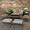 28-inch Table Top Propane Fire Pit, 40,000 BTU Tabletop Firepit for Patio, Outdoor Portable Rectangular Fire Bowl w/Wind Glass Shield, Glass Rocks - Black #1