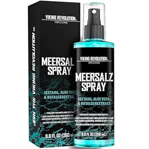 Viking Revolution Sea Salt Spray Hair Men – Meersalzspray für Männer – Salzspray mit Kelp, Aloe Vera & Rotalgenextrakt – Haarspray Männer für mehr Volumen – 260 ml – Herren Geschenke