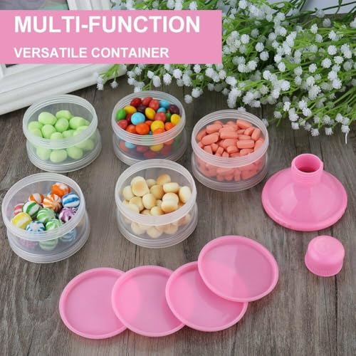 Image of Stackable Baby Milk Powder Dispenser, 5-Layer BPA-Free Formula Storage Container, Portable, Non-Spill Snack Cup for Travel & Home, Food-Grade Multipurpose Baby Food Organizer (Pink)