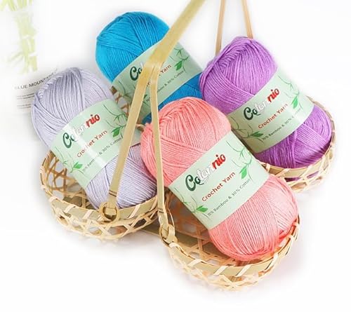 Sunny Cat SCY015PS 8 Skeins Crochet Knitting Yarn 70% Rayon Derived From Bamboo thumb #3