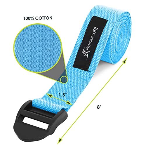 Prosource Fit Cinch Buckle Yoga Strap, Cotton 8ft to Yoga