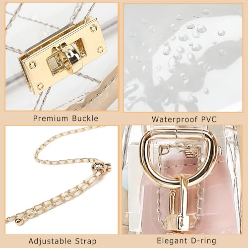 YGR Clear Bag for Stadium Events Clear Purse for Women Quilted PVC Clear Crossbody Bag Stadium Approved for Concerts4