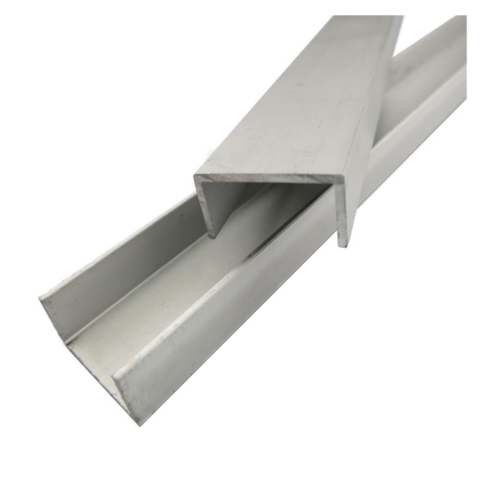 Tube en aluminium Profilé en U en aluminium, 54 mm x 25 mm x 2 mm, largeur extérieure 54 mm, longueur 50 cm, bande de bordure recouverte de verre en alliage d'aluminium(Custom length)