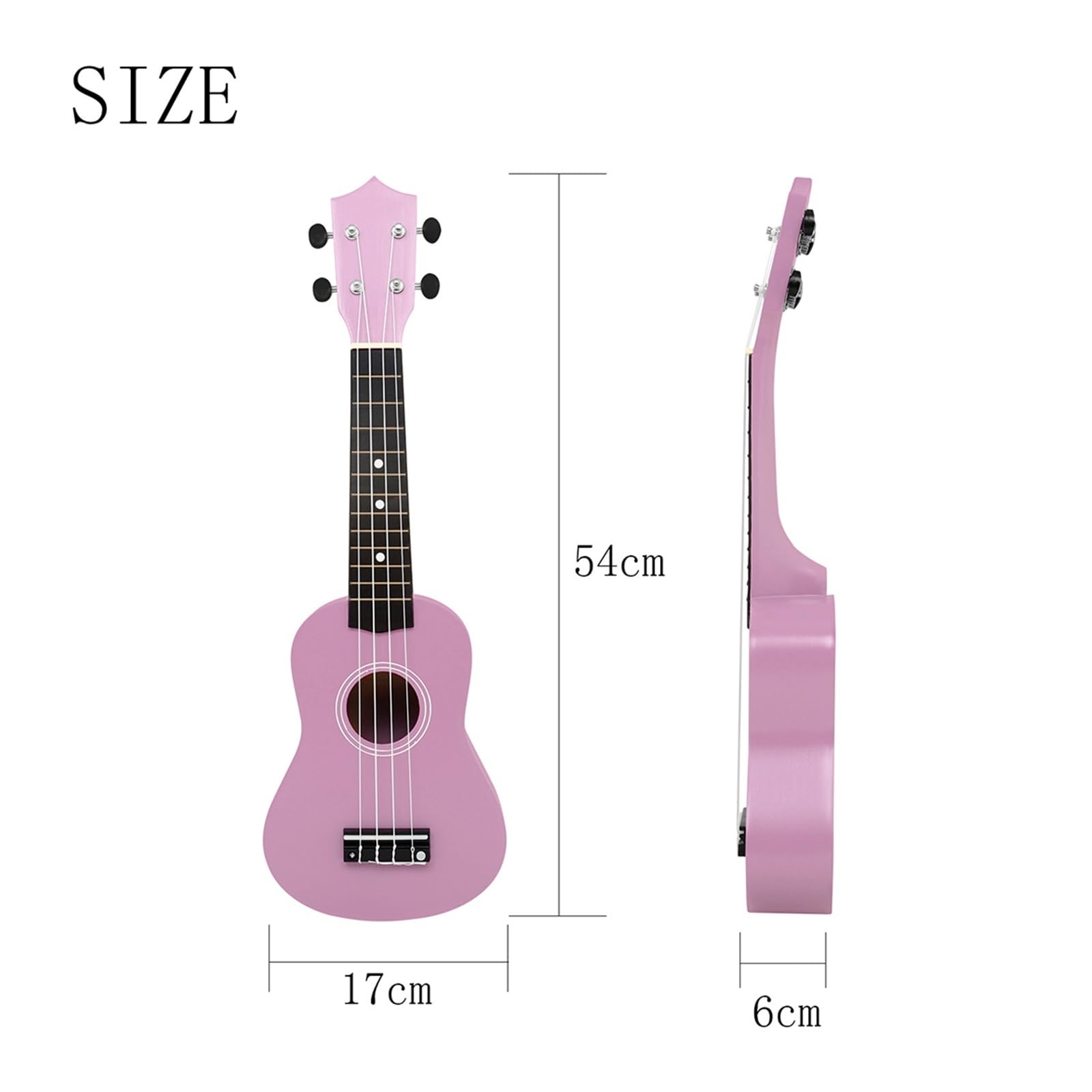 Professionelle Ukulele 21 Zoll Ukulele Set Mit Farbiger Lindenholzdecke Gigbag Und Zubehör(Pink Set)