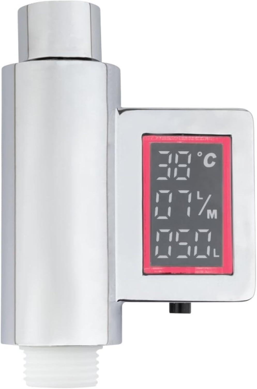 Digital Water Meter display showing green backlight