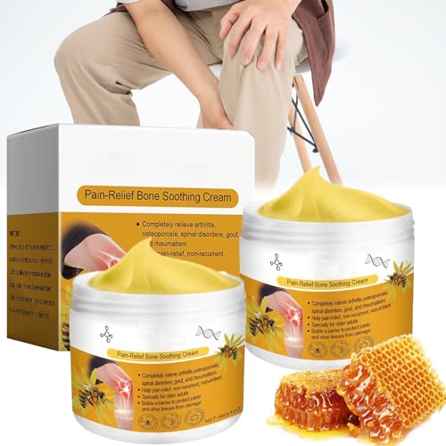 Crema de Masaje Deportivo, 2 Cajas de Ungüento de Veneno de Abeja para Aliviar el Dolor, Crema Natural de Abeja Que Recupera Tus Músculos en un Bzzz, para Espalda, Cuello, Manos, Pies, Hombros