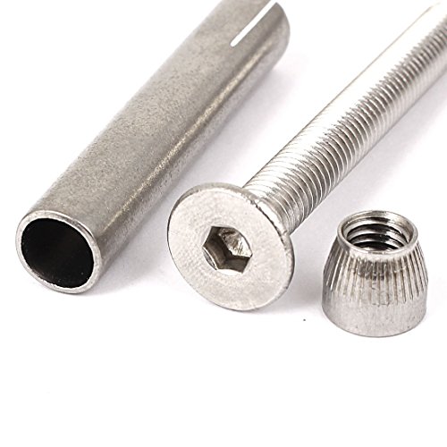 Sourcingmap M8 Thread 70mm Long Hex Socket Flat Head Expansion Anchor Bolt 4pcs, Silver - Image 3