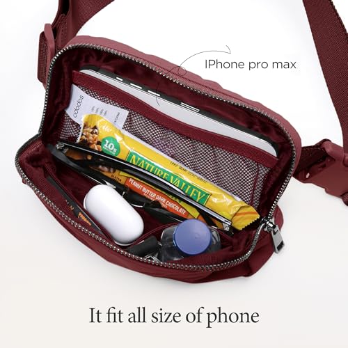 Image of ODODOS Unisex Mini Belt Bag with Adjustable Strap Small Fanny Pack for Workout Running Traveling Hiking, Wine