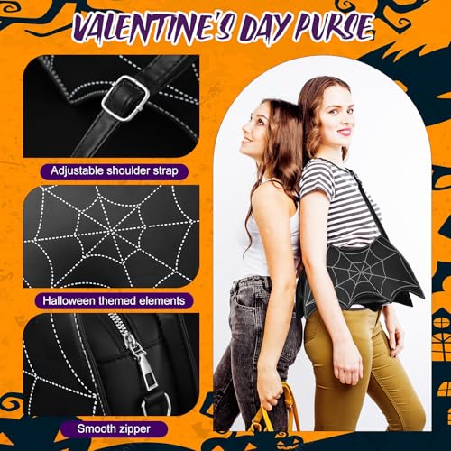 Halloween Purse Bat Wing Shoulder Bag Novelty Gothic Crossbody Bag PU Leather Horror Spooky Handbag for Women3