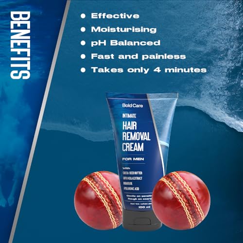 Image of Bold Care Intimate Hair Removal Cream for Men - Fast & Painless, Soothing for Unwanted Coarse Pubic Hair, Suitable For All Skin Types - Pack of 2