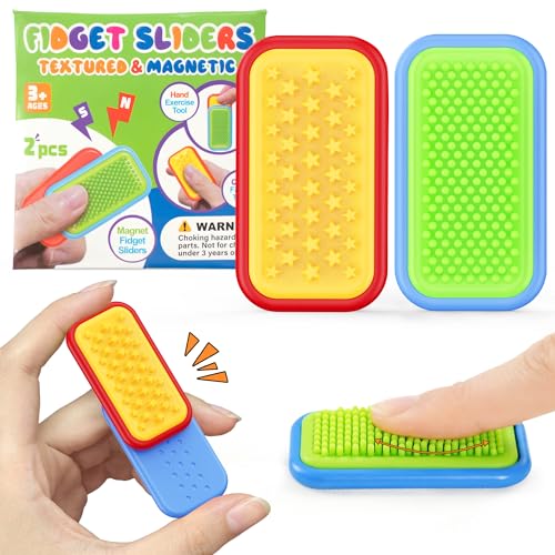 LADFAR Magnetic Sensory Fidget Toys – Star Bloom & Quiet Field Style Silicone Sliders for Anxiety Relief, Autism & Office Focus, Travel Desk...