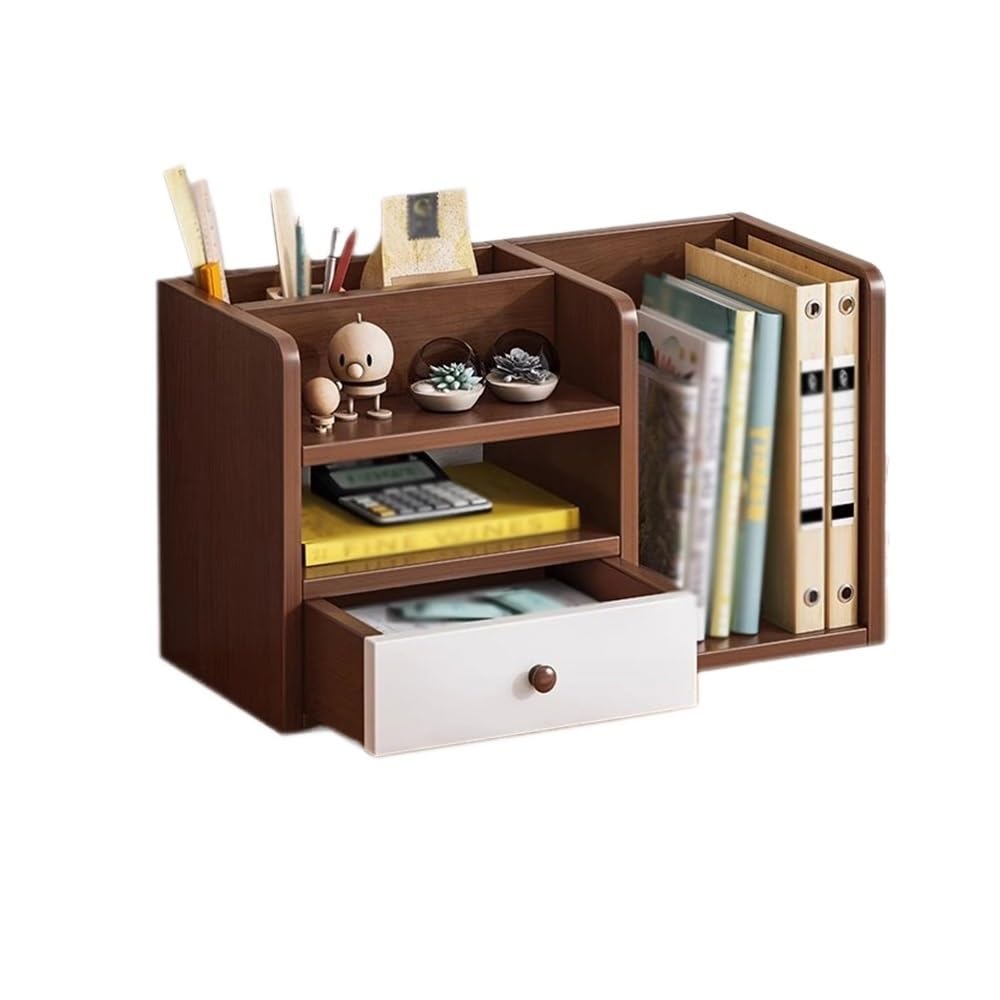 Bibliothèque de bureau multicouche à tiroirs pour maximiser l'espace de stockage de table