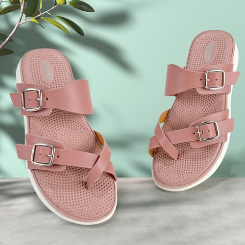 Image of KazarMax Women Magnolia Lightweight Double Strap | Cushioned | Bounce Back | Comfortable Flat Sandals