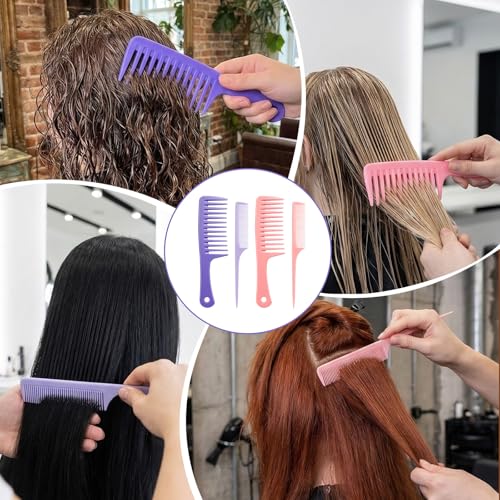 Peine ancho para rizos Mabor 4 piezas rosa y morado miniatura 6