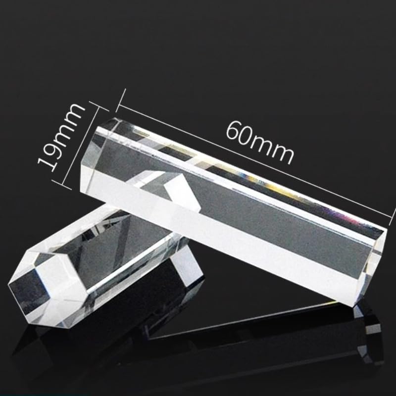 1PC 16.4X60mm 22X55mm 10.6X135mm Prism Light Guide Column Hexagonal Prism Physics Science Experiment Beam Splitting Prism(22X55mm)