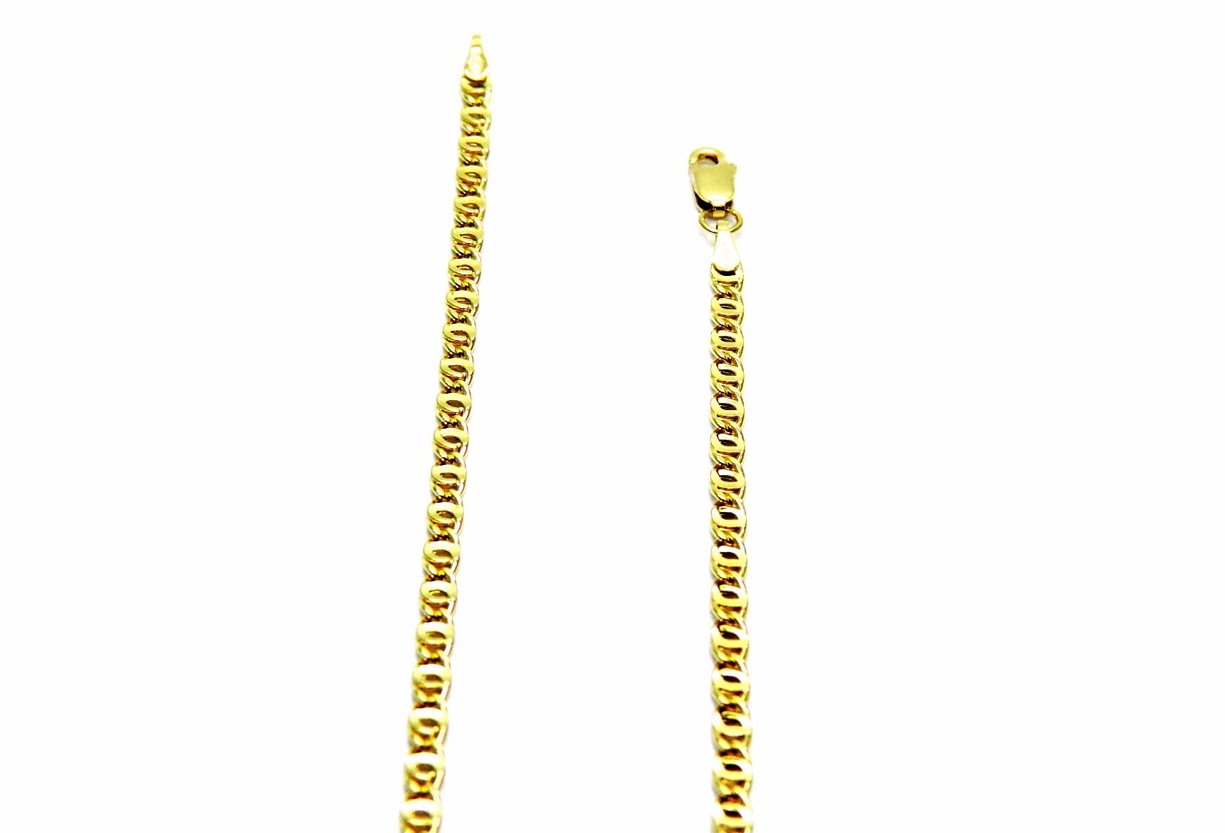 PEGASO GIOIELLI Collana Uomo Donna in Oro Giallo 18kt (750), Catena Tigre Pinzata, 50 cm