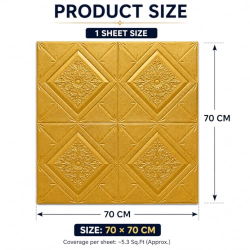 Image of Barebeauty 70 x 77 CM 3D Brick Wallpaper | Self-Adhesive Peel & Stick Wall Covering | Waterproof Decorative Sticker for Home, Bedroom & Living Room Decor (Pack of 2, 11.6 Sq. Ft. Approx)