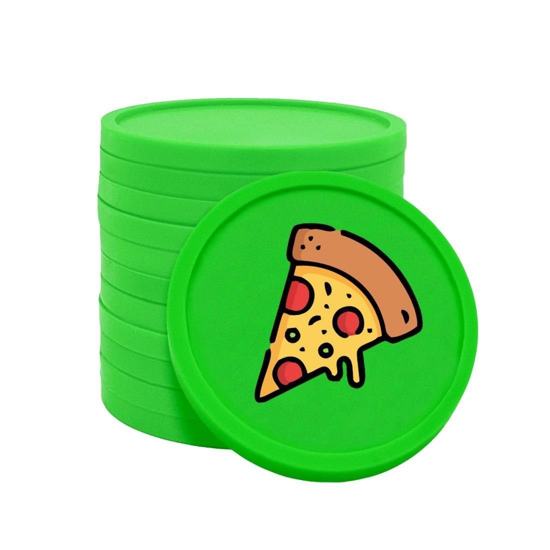 Combicraft pizza tokens Green - 29mm - one sided print - 100 pieces - transaction tool or means of payment for festivals, events and hospitality โ image 1