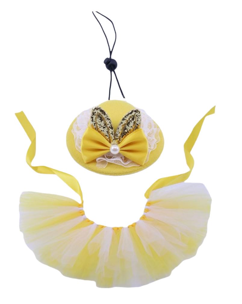Accessoires cheveux lapin de Pâques pour chiot jaune ajustables qui ne glissent pas