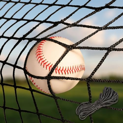 Sport Net Baseball Nets,Over 22 Sizes from 10 to 50 feet Baseball Softball Backstop Nets with 33 feet Nylon Rope 0r Steel Hanging Kit, Heavy Duty Hitting Practice for for Backyard,Garage, Basement.