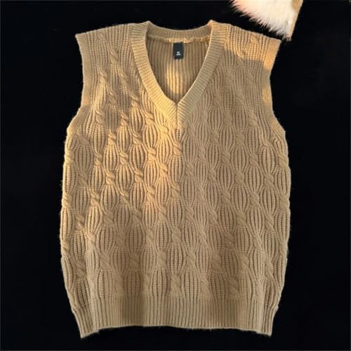 Men's Cable Knit Sweater Vest Solid Color Pullover V-Neck Casual Sleeveless Waistcoat4