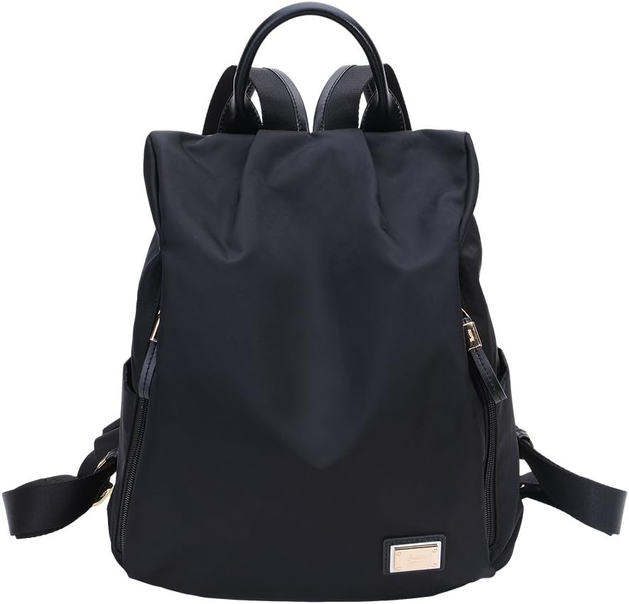Nylon Backpack Women Anti-theft Daypack Girls Casual Travel Backpack, Black