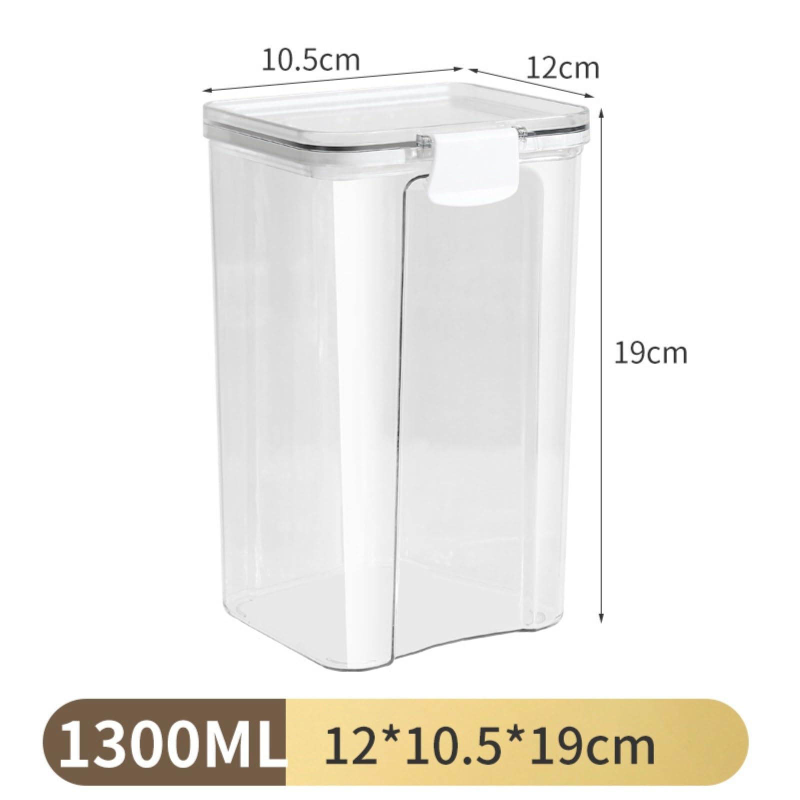 Szklany Słoik Hermetyczne 4 Kwadratowe Plastikowe Pojemniki Z Hermetycznymi Pokrywkami Do Użytku Domowego Przechowywania żywności(1300ml)