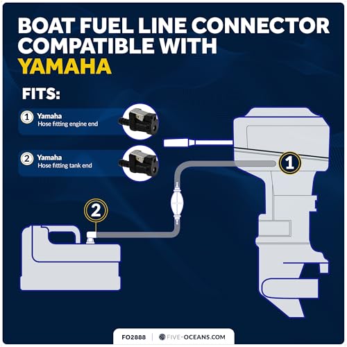Image of Five Oceans 3 /8 inch Barb Female Fuel Line Connector Compatible with Yamaha, Fits Engine End and Tank End Male Fitting - FO2888
