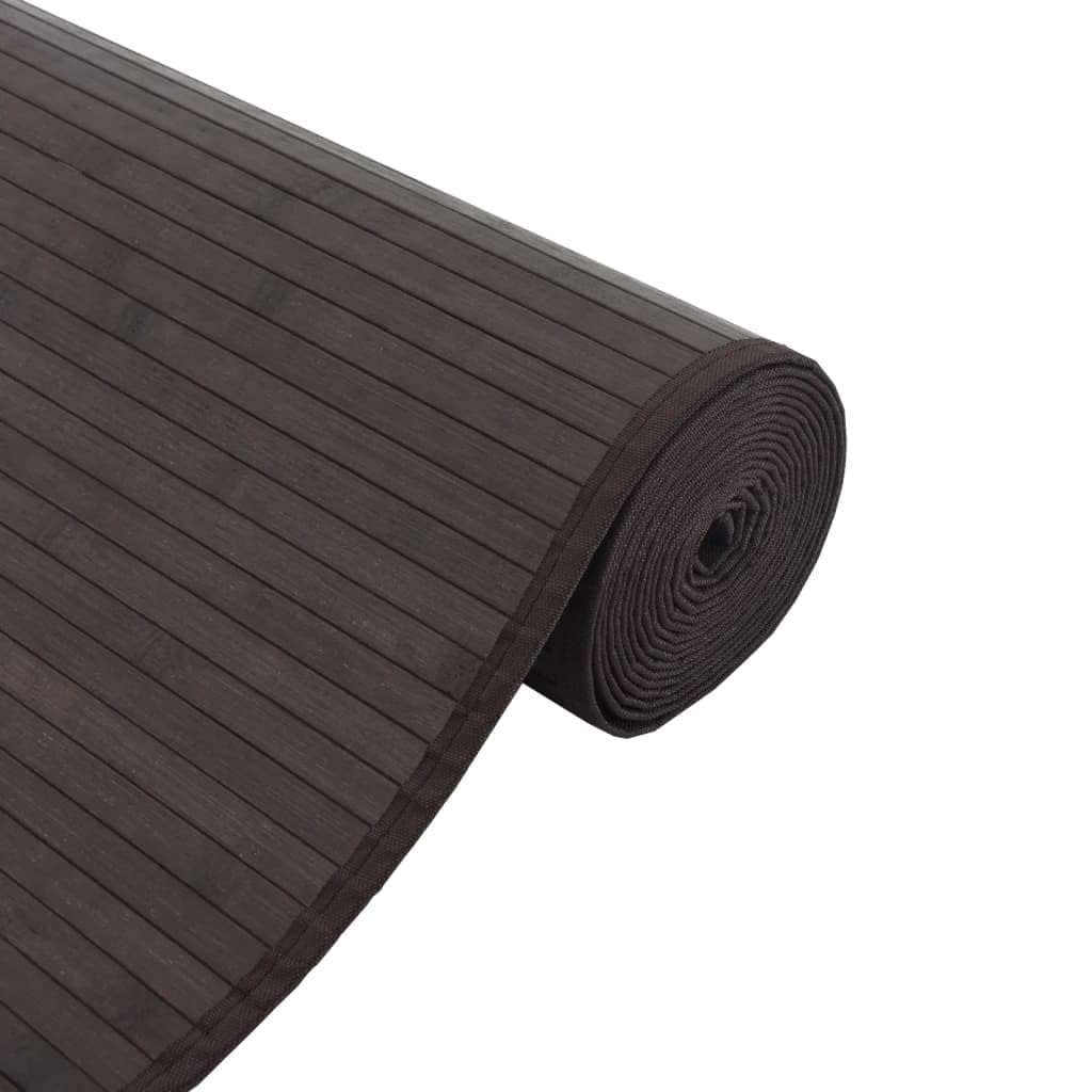 Bambus Teppich Rechteckig Dunkelbraun 70x500 cm Natürlich Langlebig rutschfest Modern Wohnzimmer