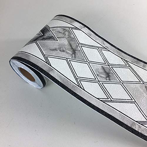 UPREDO Moldura floral decorativa 3D papel de parede impermeável borda descascar e colar para banheir