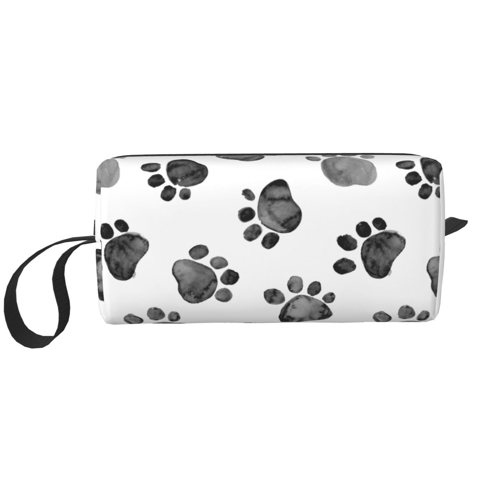 DYNLABWatercolor Animal Footprints Womens Cosmetic Bags Makeup Bag Toiletry Bag Portable Travel Storage Bag 600d Plain Oxford Cloth Daily Receive Bag With A Carry-On