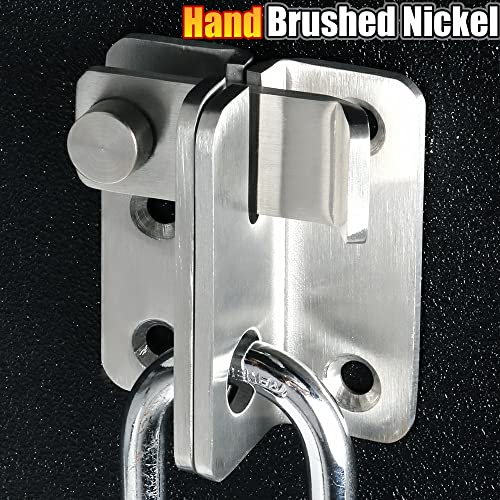 Alise Flip Latch,Gate Latches Slide Bolt Latch Safety Door Lock Catch For Barn Cabinet Pet Cage Wood Fence Bathroom Garage Window,Heavy Duty Thicker Stainless Steel Gate Hardware Locks,Brushed Nickel #TOP2