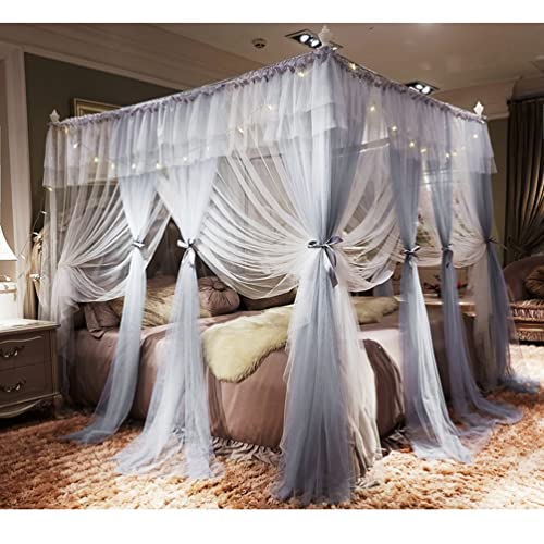 Mosquitera para evitar picaduras con dosel azul de 180x200 cm 3