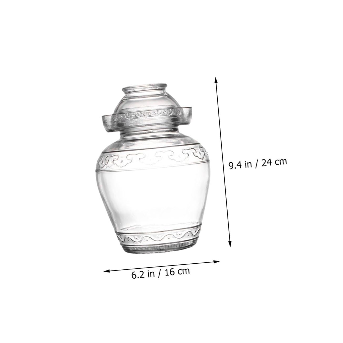 DOITOOL Gurkenbehälter aus Glas 2, 5l mit Breiter Öffnung, Transparent | Essiggurken und Sauerkraut, Einfache Sichtkontrolle, Praktisches Lebensmittelglas