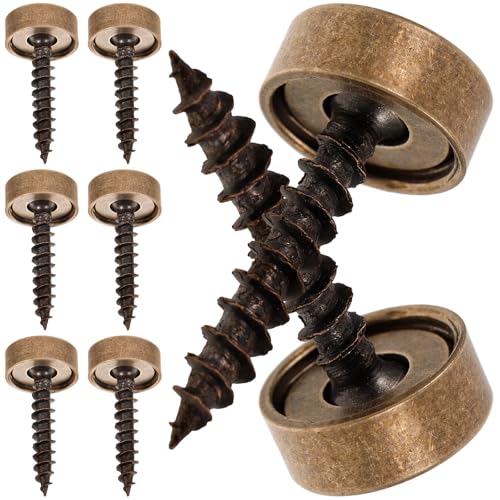 ibasenice Tornillos Decorativos Diseño Moderno y Elegante con Tapas de Latón para Espejos 8 Piezas Fácil de Usar para Fijación en Baño y Cocina