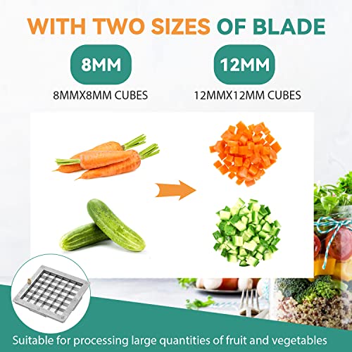 Newhai Commercial Vegetable Dicer Electric Fruit Dicing Machine Heavy Duty Stainless Steel For Cubes 5/16’’ 15/32’’Blade 110V Us #TOP1