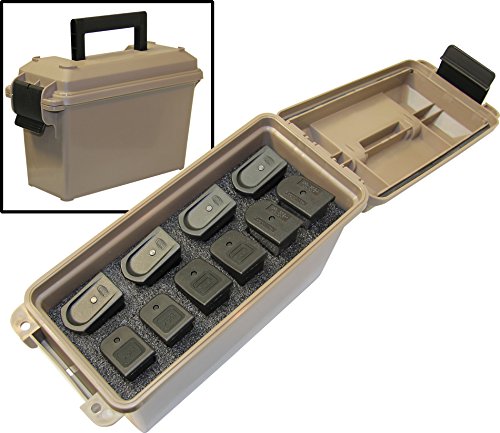 Mtm Ac4C Ammo Crate (4-Can) Brown, 30 Caliber & Mtm Tmchg Tactical Magazine Can Handgun For Pistol Magazine Storage #TOP5