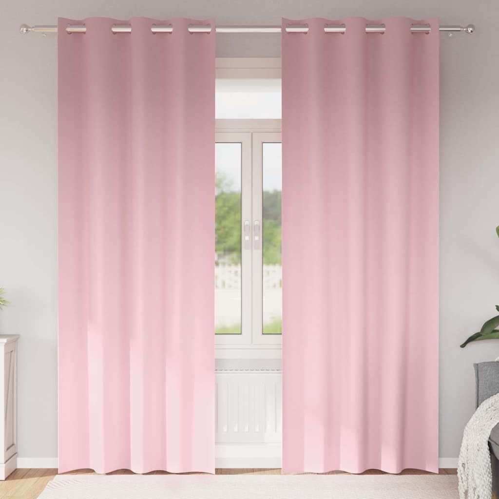 Juego de 2 cortinas opacas rosa bebé, 260 x 140 cm, poliéster, aislamiento térmico, reducción de ruido, opacas, para sala de estar, dormitorio