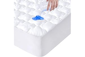 SPRINGSPIRIT Full Size Waterproof Mattress Cover, Noiseless Breathable Quilted Fitted Mattress Pad Cover
