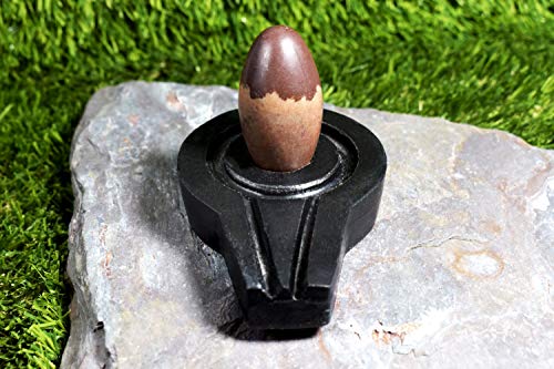 Image of Original Narmadeshwar Shivling Stone for Puja | Narmadeshwar Shivling with Jalhari Base, Black