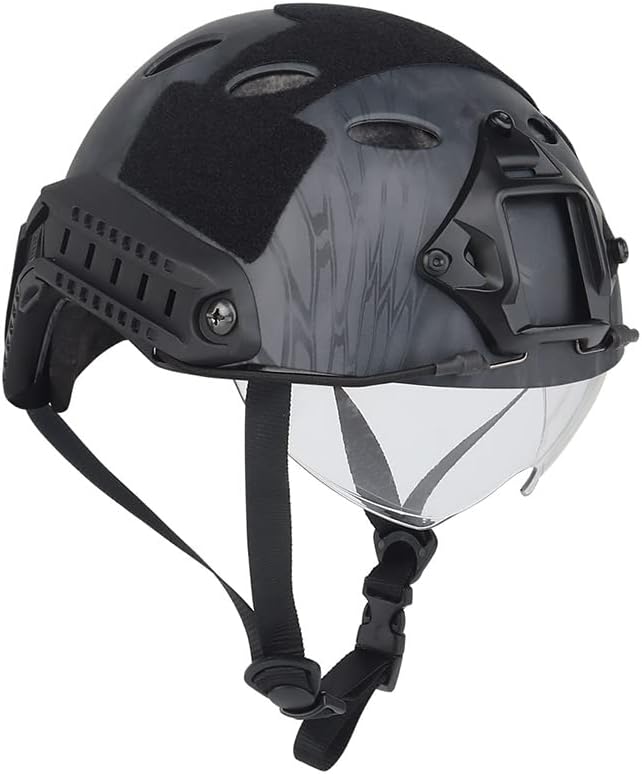 Outdoor Airsoft Shooting Head Protection Gear Simple Version PJ Fast Tactical Helmet with Goggles