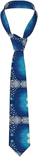 OTTKGGA Corbata para hombre, diseño de copo de nieve, color azul, con estampado de copos de nieve, a la moda, clásica, para uso diario, fiesta, negocios, boda, talla única