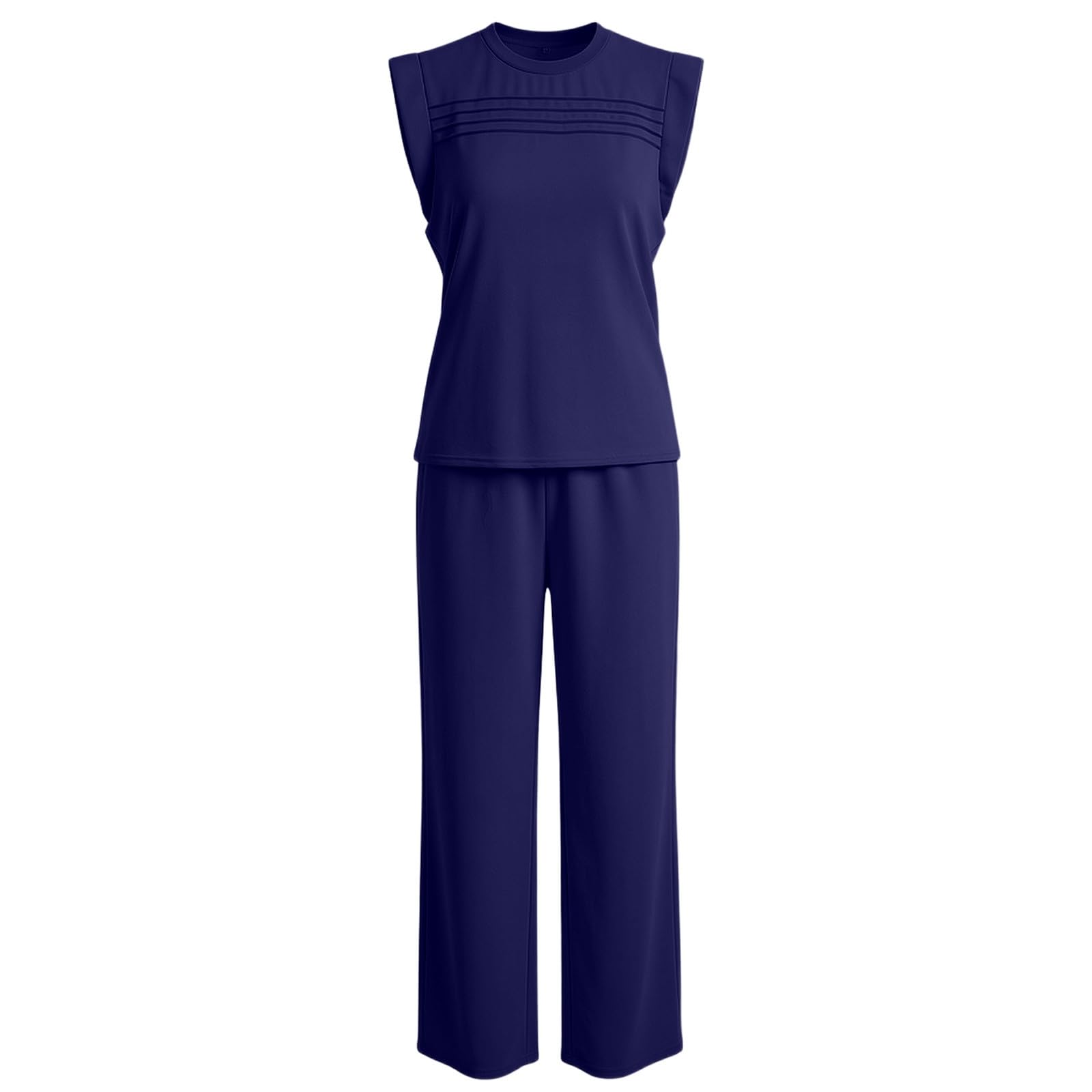 Ensemble Deux pièces décontracté composé d'un Pantalon de Jogging Souple et d'un débardeur, Confortable et Streetwear.