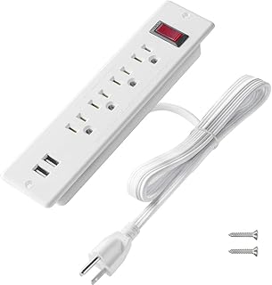 Mountable Power Strip Recessed Power Strip with USB 4 Outlet 2 USB Multiple Prot - Compare price
