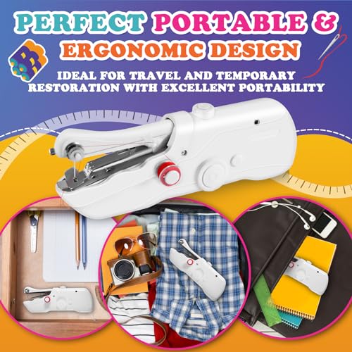 Handheld Sewing Machine, Quick Sew Mini Portable Electric Sewing Machine For Beginners and Adults, Hand Held Sewing Device Fast Stitch Suitable for DIY Home Travel - Thumbnail 2